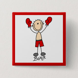 Badge Carré 5 Cm Chiffre T-shirts et cadeaux de bâton de boxeur
