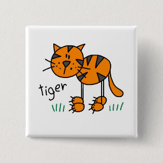 Badge Carré 5 Cm Chiffre T-shirts et cadeaux de bâton de tigre