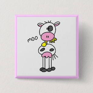 Badge Carré 5 Cm Chiffre T-shirts et cadeaux de bâton de vache