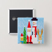 Badge Carré 5 Cm Chiffres de Noël (Devant & derrière)