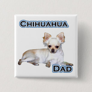 Badge Carré 5 Cm Chihuahua Papa 4 - Bouton