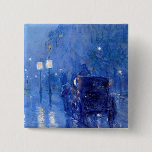 Badge Carré 5 Cm Childe Hassam - minuit pluvieux