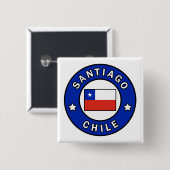Badge Carré 5 Cm Chile de Santiago (Devant & derrière)