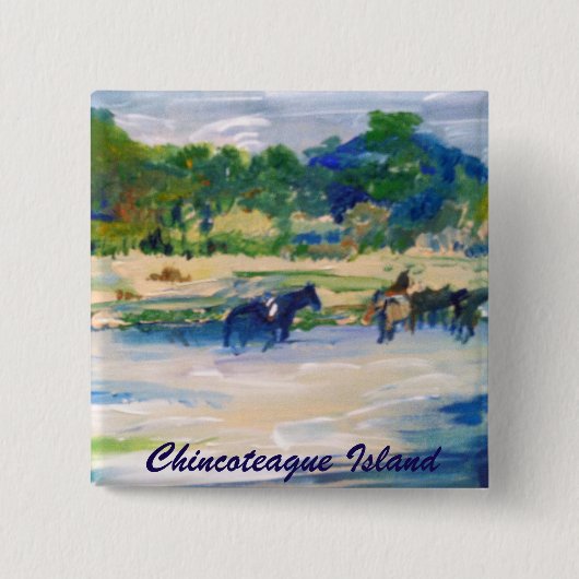 Badge Carré 5 Cm Chincoteague Island (Devant)