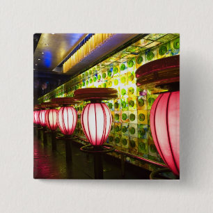 Badge Carré 5 Cm Chine, Shanghai. Bar du Xin Tian Di