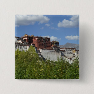 Badge Carré 5 Cm Chine, Tibet, Lhasa, Palais du Potala 3