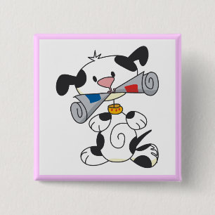 Badge Carré 5 Cm Chiot avec le T-shirts et les cadeaux de journal