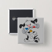 Badge Carré 5 Cm Chiot avec le T-shirts et les cadeaux de journal (Devant & derrière)