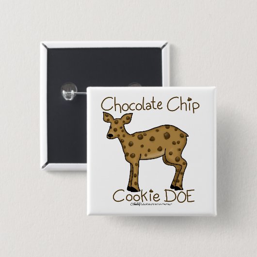 Badge Carré 5 Cm Chip chocolat Cookie Doe (Devant & derrière)