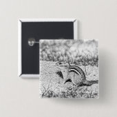 Badge Carré 5 Cm Chipmunk Sketch (Devant & derrière)