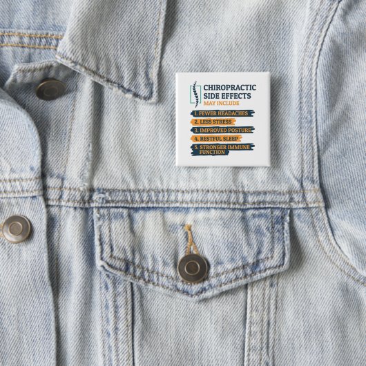 Badge Carré 5 Cm Chiropratique Effets secondaires Funny Chiropracto (En situation)