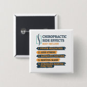 Badge Carré 5 Cm Chiropratique Effets secondaires Funny Chiropracto (Devant & derrière)