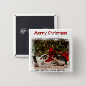 Badge Carré 5 Cm Chiwawa de Noël (Devant & derrière)