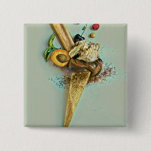 Badge Carré 5 Cm Chocolat glacé amant cadeau