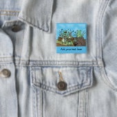 Badge Carré 5 Cm Choeur de grenouille (En situation)