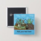 Badge Carré 5 Cm Choeur de grenouille (Devant & derrière)
