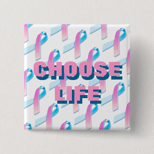 Badge Carré 5 Cm choisir la vie