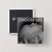 BADGE CARRÉ 5 CM CHOOSE LIFE (Devant & derrière)