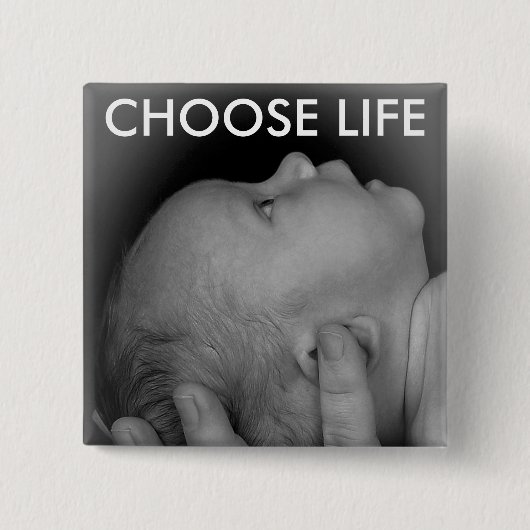 BADGE CARRÉ 5 CM CHOOSE LIFE (Devant)