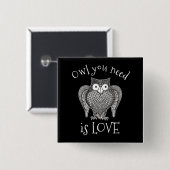 Badge Carré 5 Cm Chouette dont vous avez besoin (Devant & derrière)