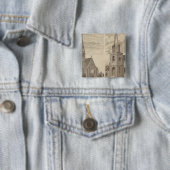 Badge Carré 5 Cm Christ Church, Red Wing, Minnesota (En situation)