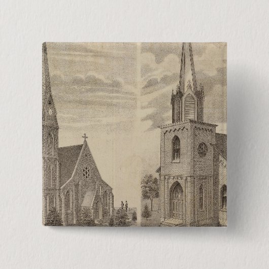 Badge Carré 5 Cm Christ Church, Red Wing, Minnesota (Devant)