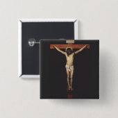 Badge Carré 5 Cm Christ crucifié par Diego Velazquez (Devant & derrière)