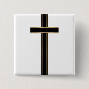 Badge Carré 5 Cm Christian cross