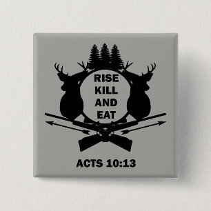 Badge Carré 5 Cm Christian Hunter Hunter Actes de chasse 10:13 Mont