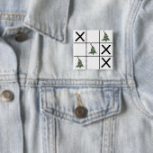 Badge Carré 5 Cm Christmas Tic Tac Toe (En situation)