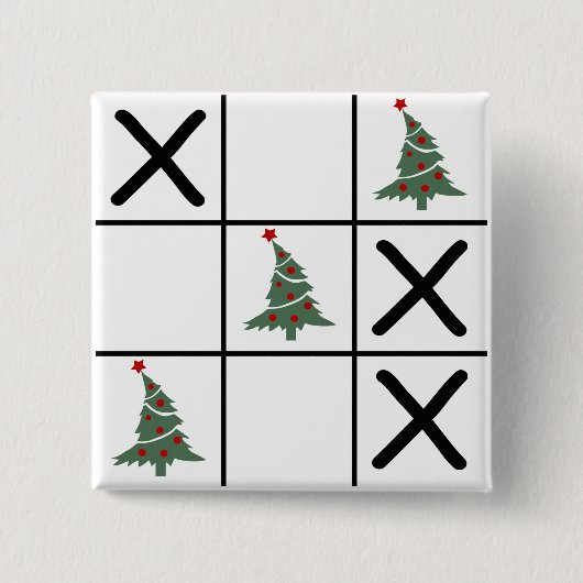 Badge Carré 5 Cm Christmas Tic Tac Toe (Devant)