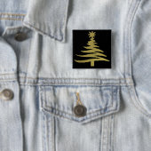 Badge Carré 5 Cm Christmas Tree Stencil (En situation)