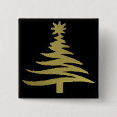 Badge Carré 5 Cm Christmas Tree Stencil (Devant)