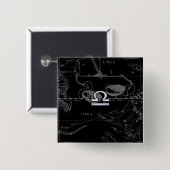 Badge Carré 5 Cm Chrome Argent comme Libra Zodiac Connexion Heveliu (Devant & derrière)