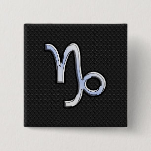 Badge Carré 5 Cm Chrome Style Capricorne Connexion sur Snake Skin D
