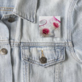 Badge Carré 5 Cm Chrysanthèmes (En situation)