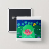 Badge Carré 5 Cm Chuchotements de montagne (Devant & derrière)