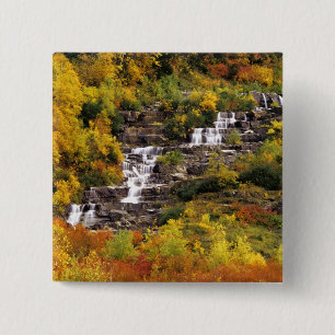 Badge Carré 5 Cm Chute d'eau au-dessous du mont Cannon dans le parc