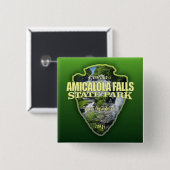 Badge Carré 5 Cm Chutes d'Amicalola (flèche) (Devant & derrière)