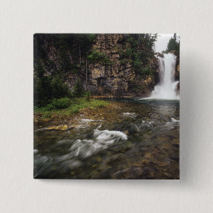 Badge Carré 5 Cm Chutes de l'Aigle en vol aka Trick Falls dans les