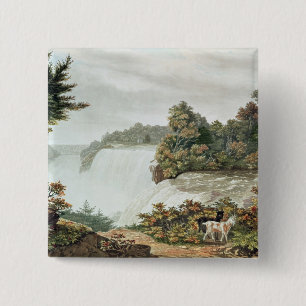 Badge Carré 5 Cm Chutes du Niagara, d'île de chèvre