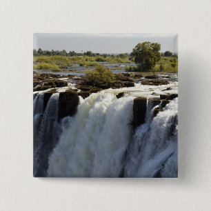 Badge Carré 5 Cm Chutes Victoria, fleuve Zambèze, Zambie. 2