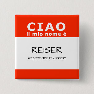 Badge Carré 5 Cm CIAO il mio nome e