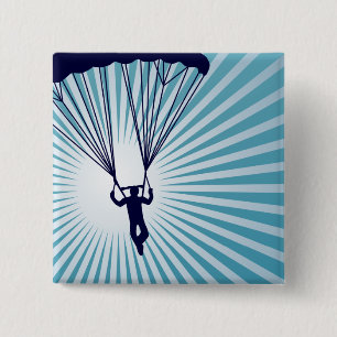 Badge Carré 5 Cm ciel haute parachutisme