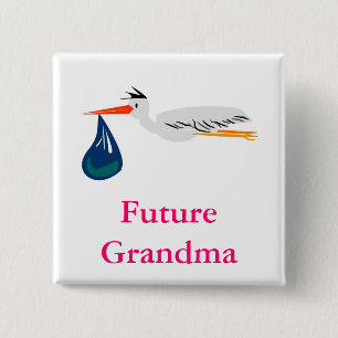 Badge Carré 5 Cm Cigogne