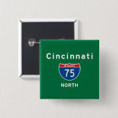 Badge Carré 5 Cm Cincinnati 75 (Devant & derrière)