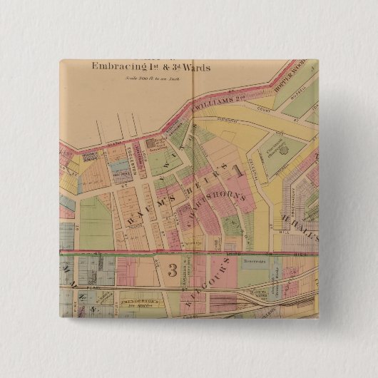 Badge Carré 5 Cm Cincinnati, Ohio (Devant)