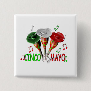 Badge Carré 5 Cm Cinco de Mayo
