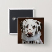 Badge Carré 5 Cm Cinnabon Dalmatien (Devant & derrière)