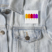 Badge Carré 5 Cm Cinq Popsicles (En situation)